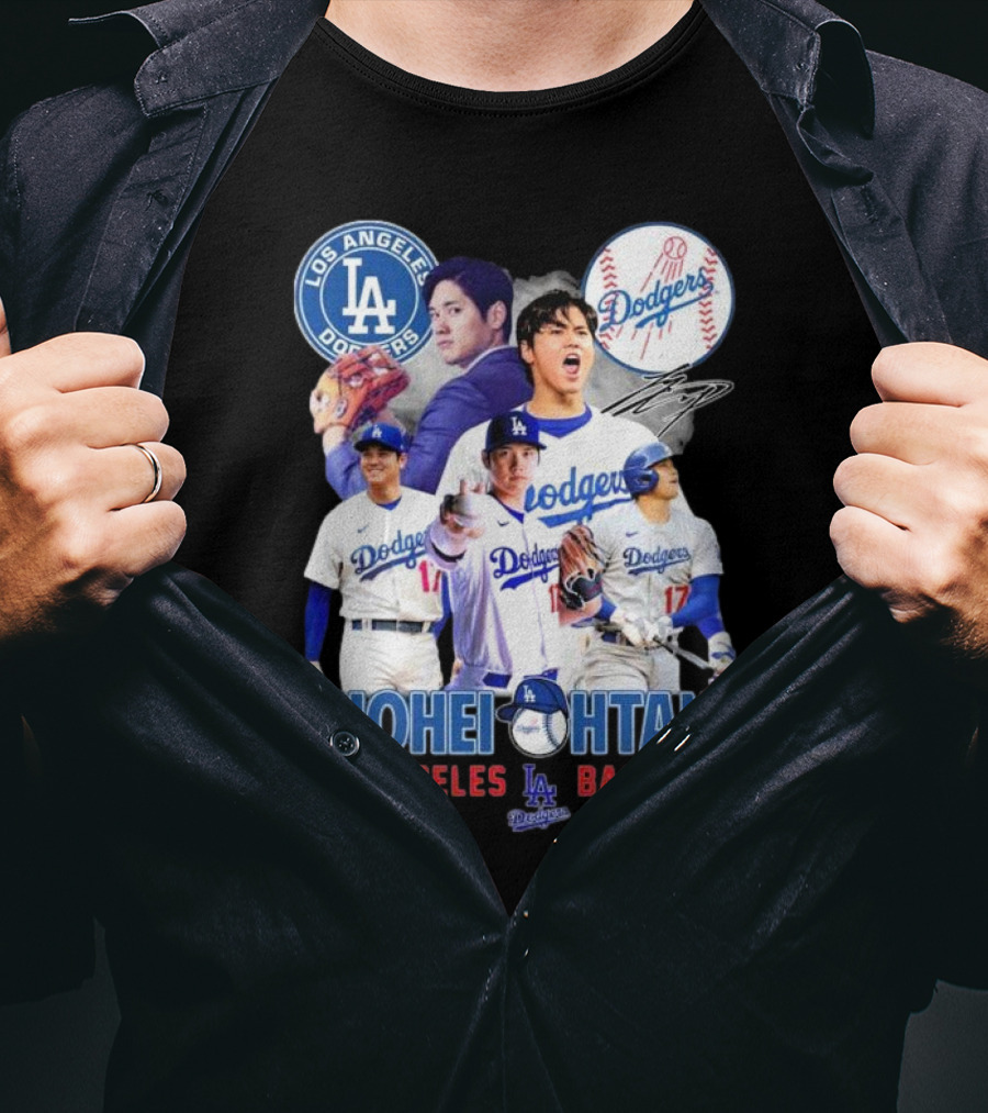 Los Angeles Dodgers Shohei Ohtani Baseball MVP Signature T-Shirt