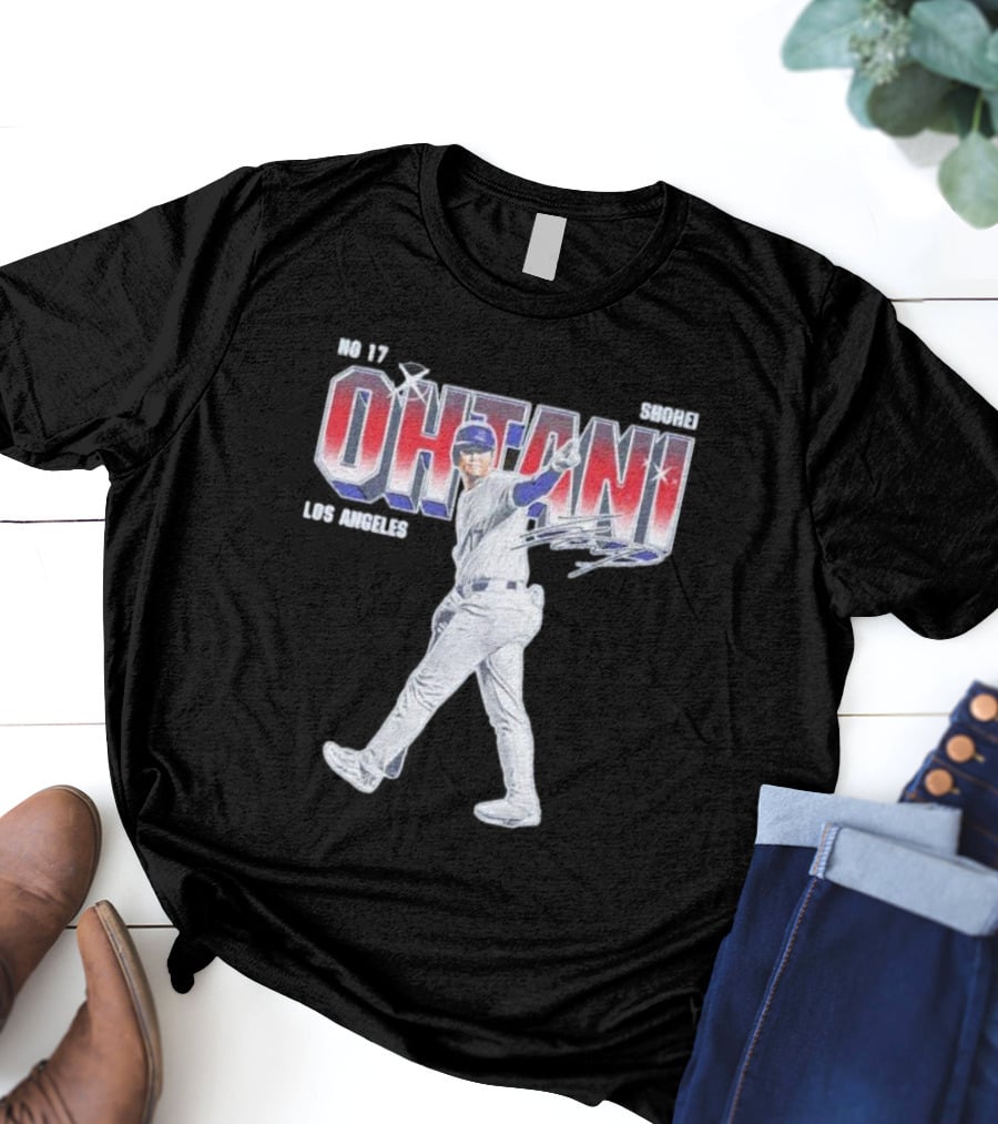Shohei Ohtani No 17 Los Angeles Signature Baseball T-Shirt