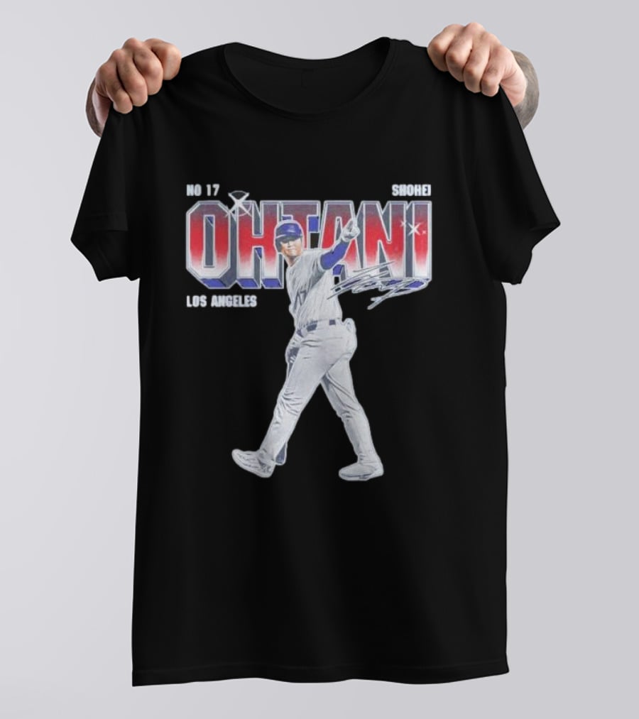 Shohei Ohtani No 17 Los Angeles Signature Baseball T-Shirt