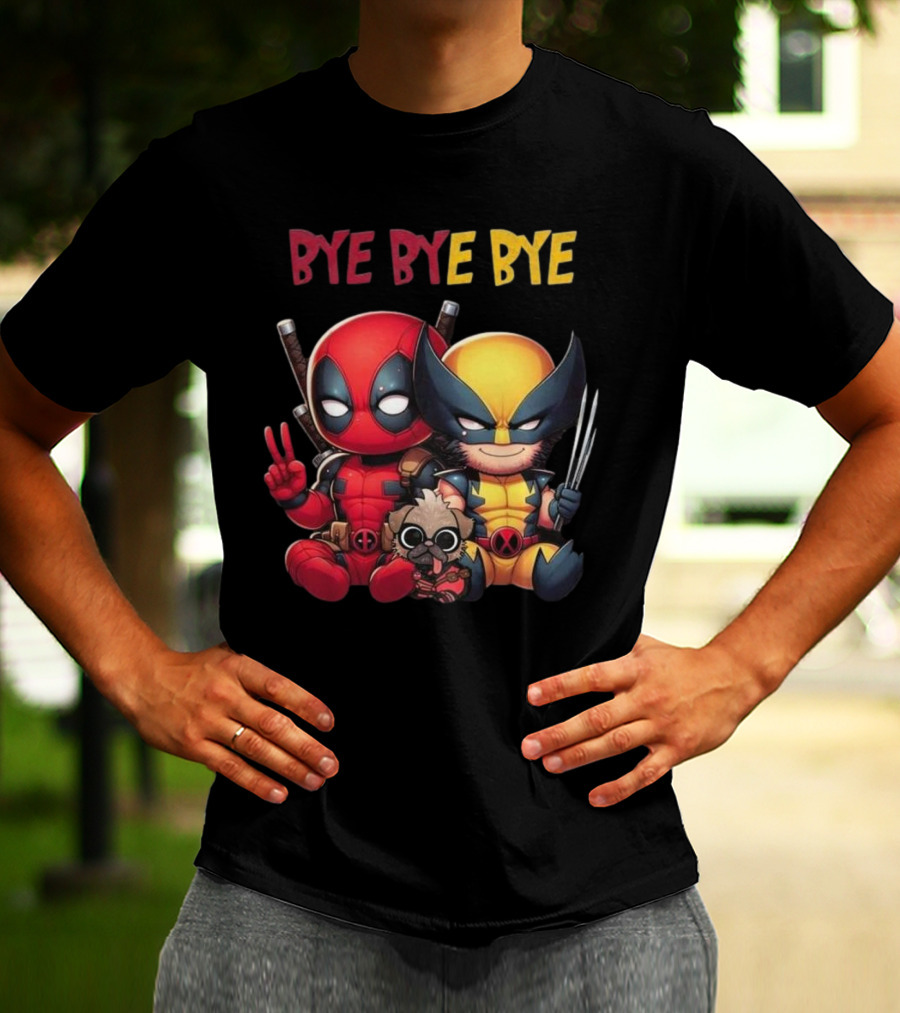 Deadpool Wolverine Bye Bye Bye Best Song For Hero Cute Chibi T-Shirt