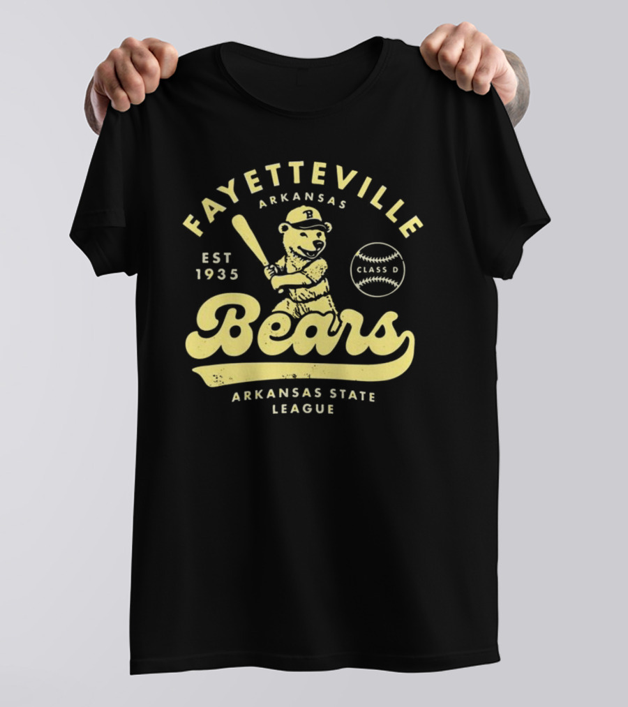 Fayetteville Bears Arkansas State League Est 1935 Class D Vintage Baseball Teams T-Shirt