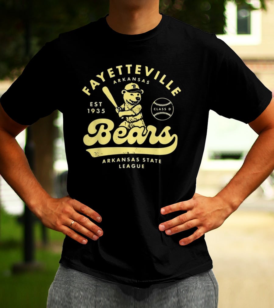 Fayetteville Bears Arkansas State League Est 1935 Class D Vintage Baseball Teams T-Shirt