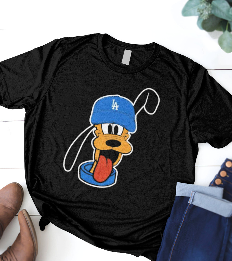 Pluto Los Angeles Dodgers Hat T-Shirt