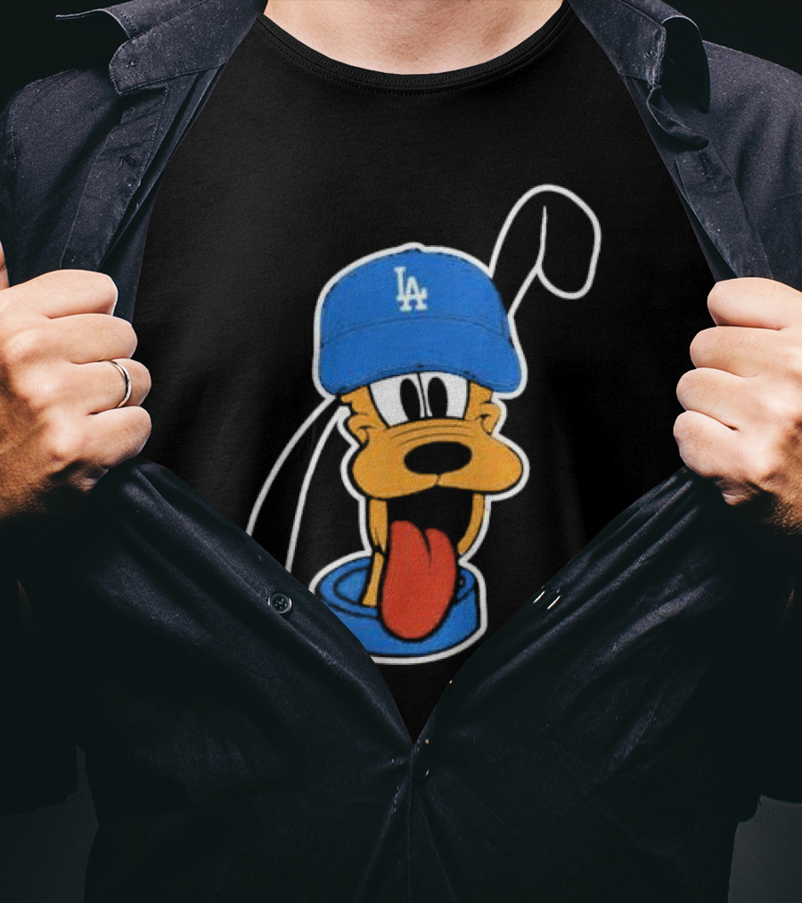 Pluto Los Angeles Dodgers Hat T-Shirt