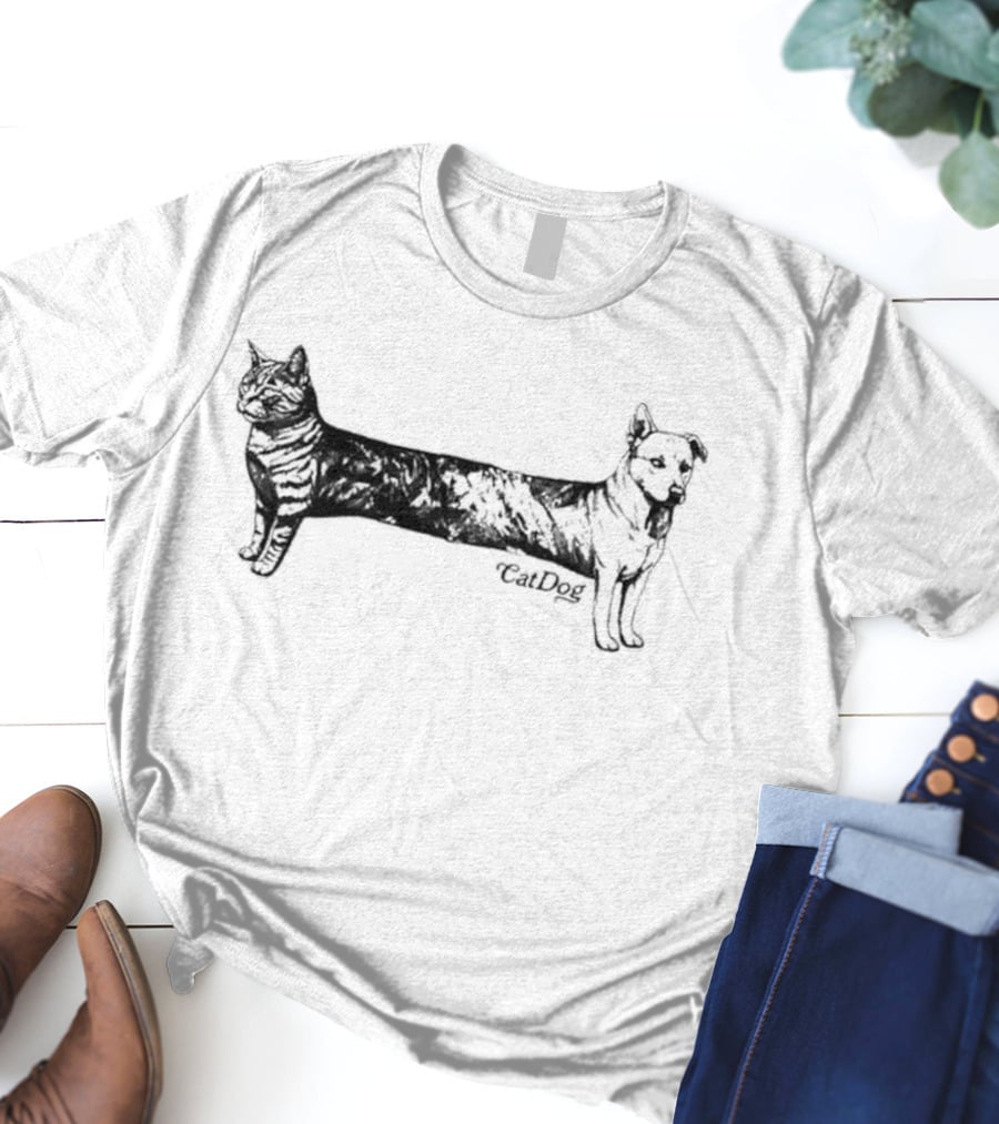 Cat Dog Hybrid Design Catdog T-Shirt