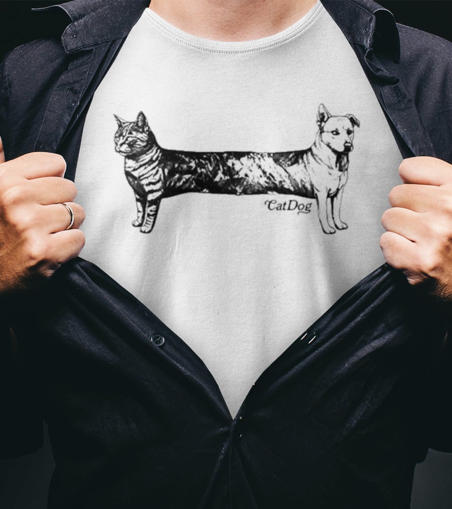 Cat Dog Hybrid Design Catdog T-Shirt