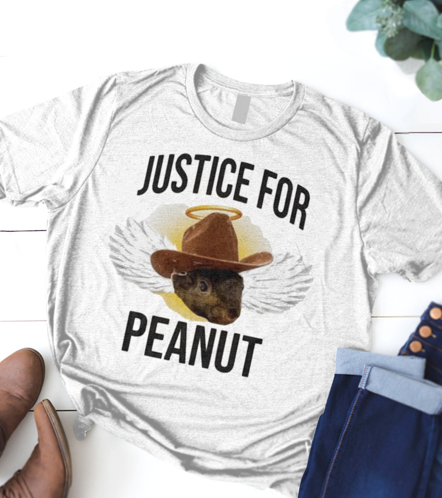 Justice For Peanut Angel Cowboy Wings T-Shirt