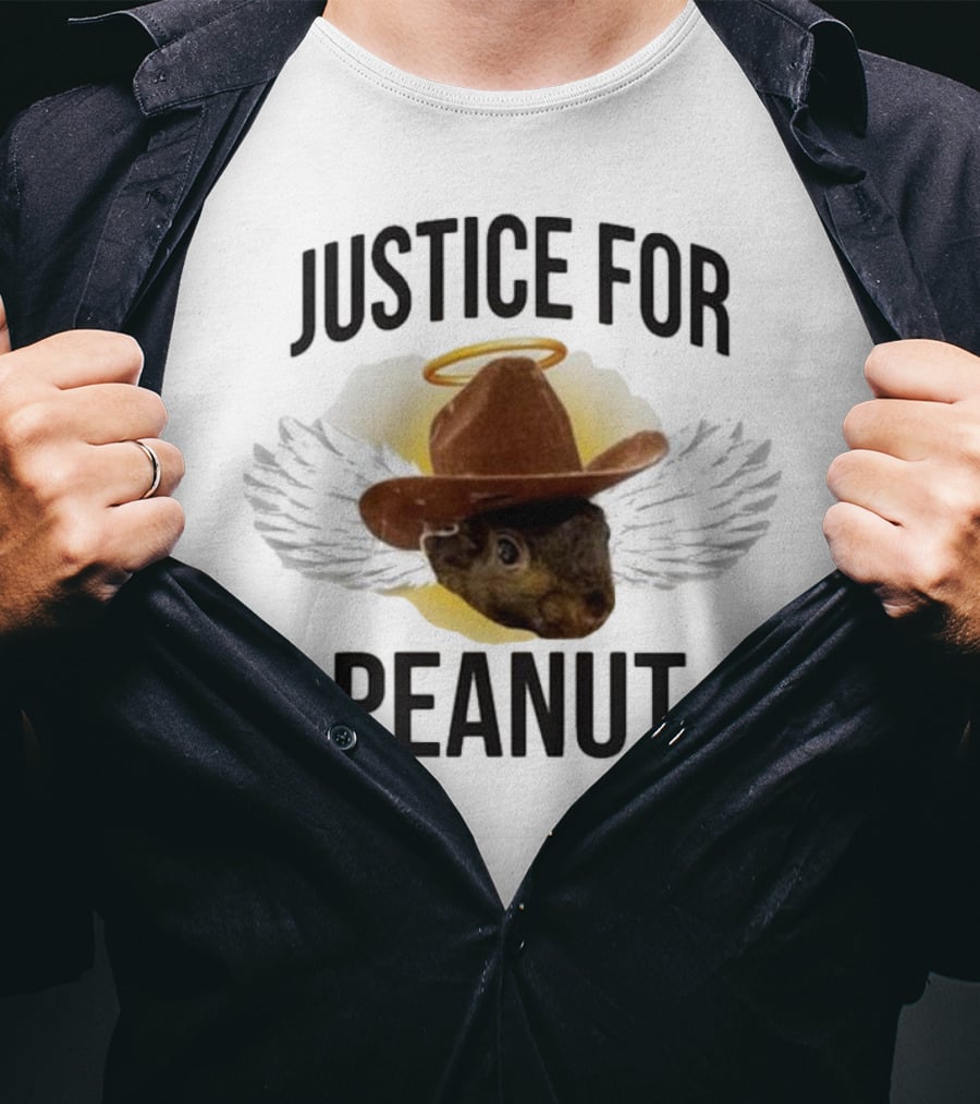 Justice For Peanut Angel Cowboy Wings T-Shirt
