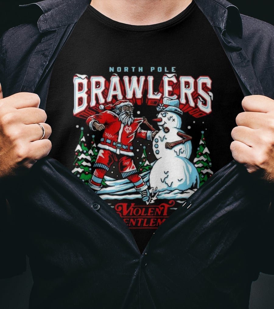 North Pole Brawlers Violent Gentlemen ESTD MMXI Christmas T-Shirt