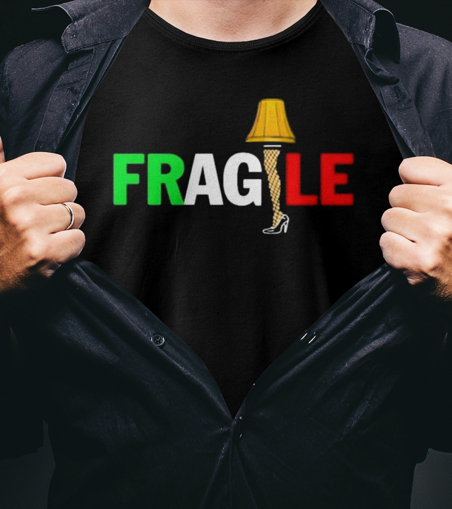 Fragile Italian Christmas Leg Lamp T-Shirt