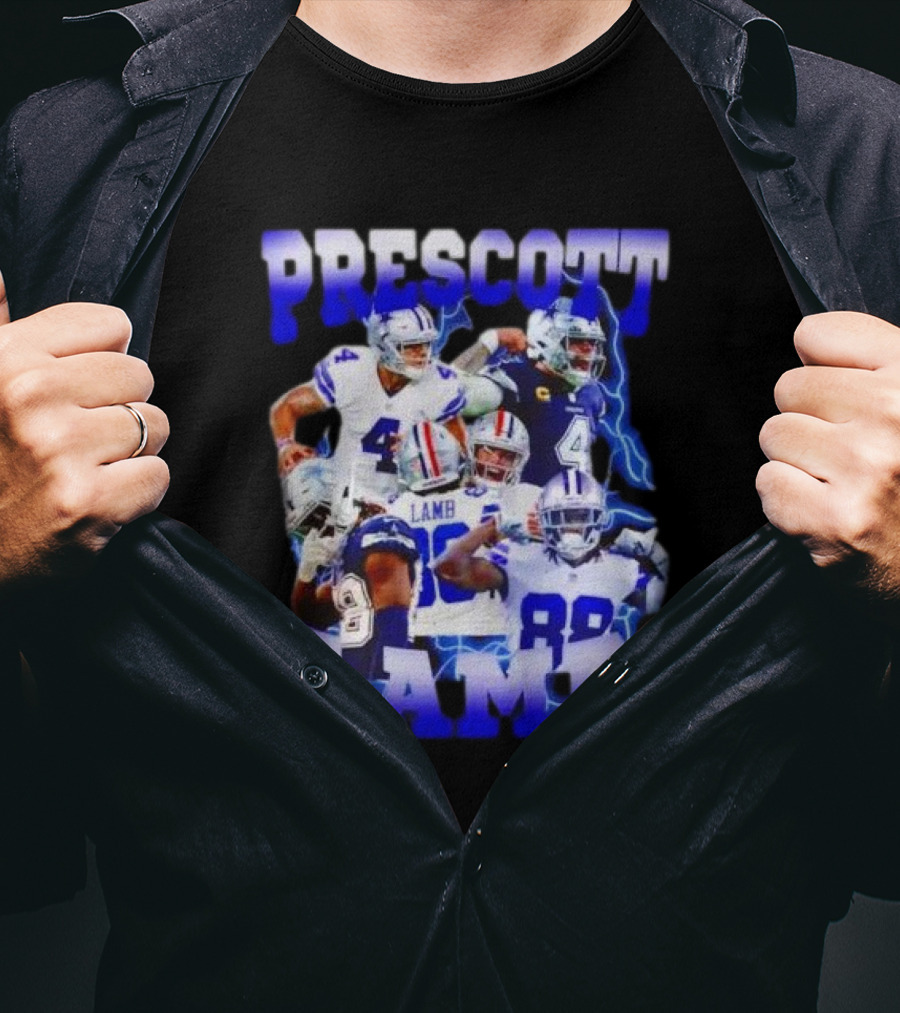 Prescott Lamb Dallas Cowboys Football Stars Collage T-Shirt