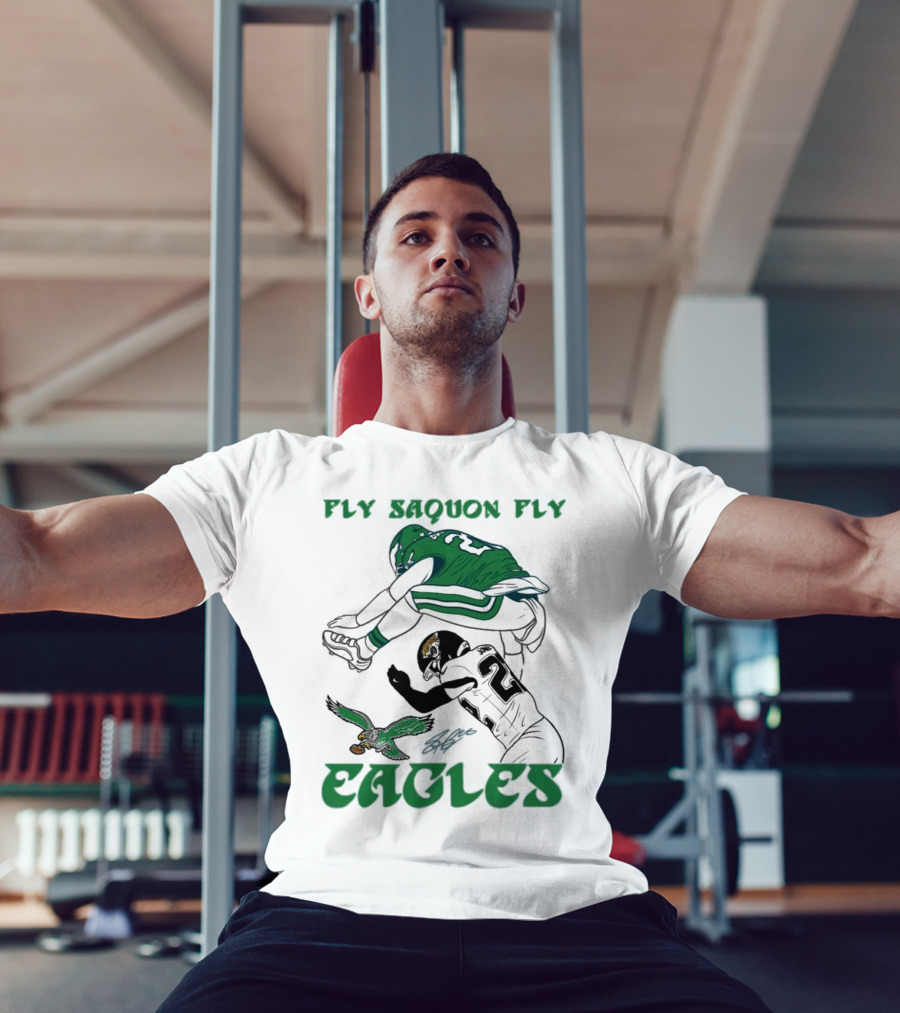 Fly Saquon Fly Eagles Reverse Hurdle Saquon Barkley Jarrian Jones T-Shirt