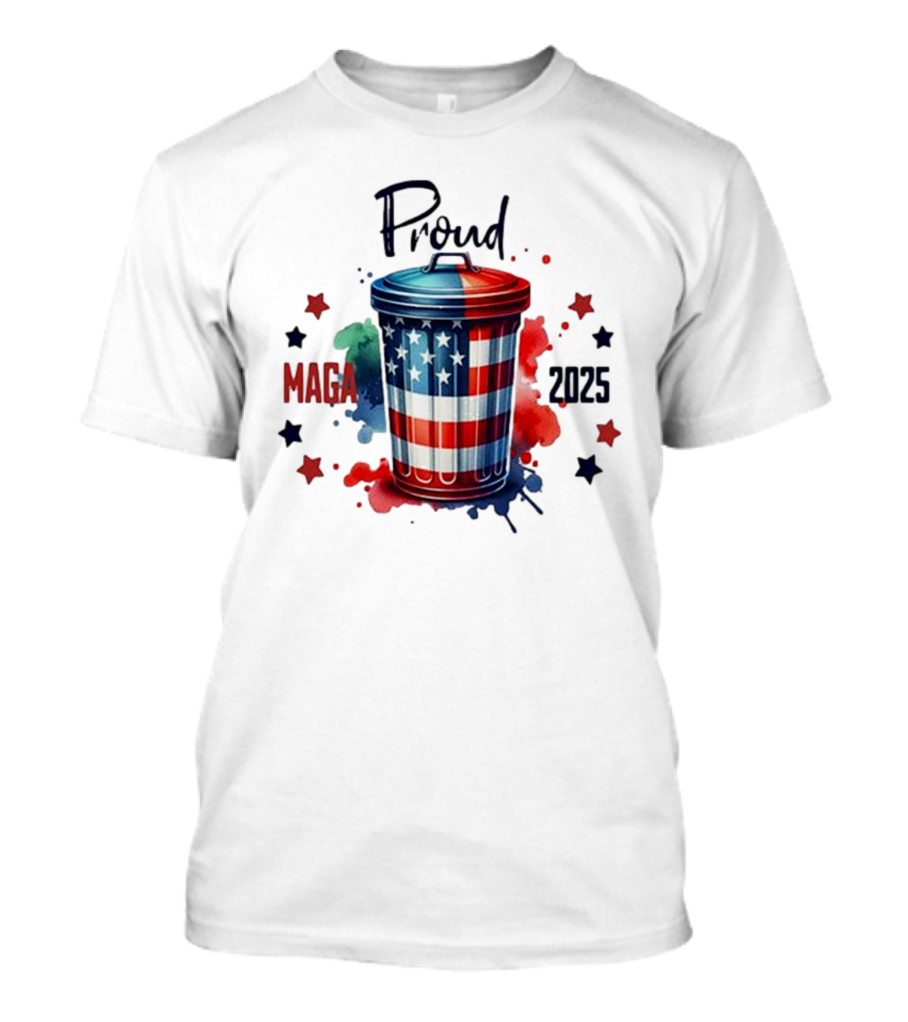 Proud MAGA 2025 Patriotic Trash Can T-Shirt