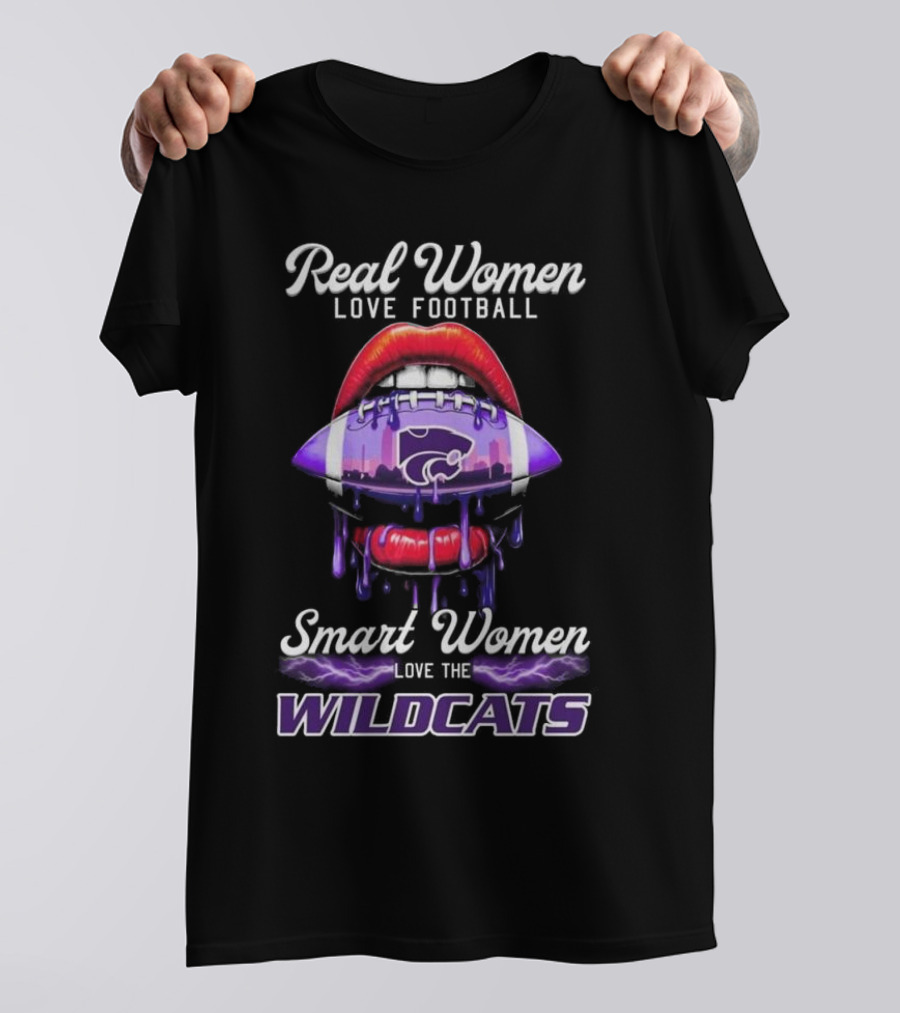 Real Women Love Football Smart Women Love The Kansas State Wildcats T-Shirt