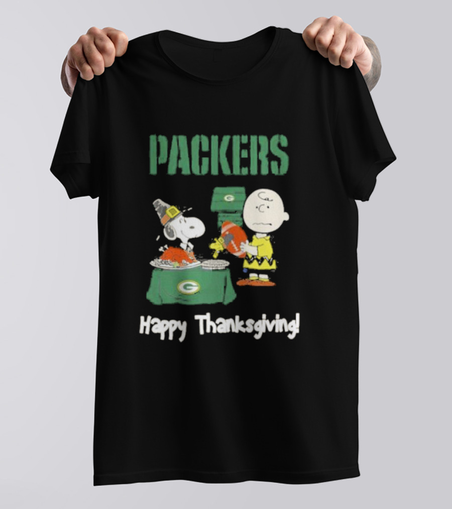 Charlie Brown Snoopy Packers Happy Thanksgiving T-Shirt
