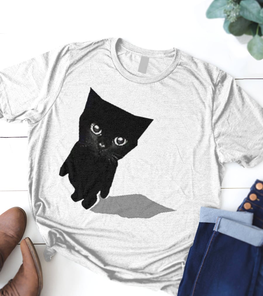 Cat Sluj Art Bro Shadow Black Kitty Image T-Shirt