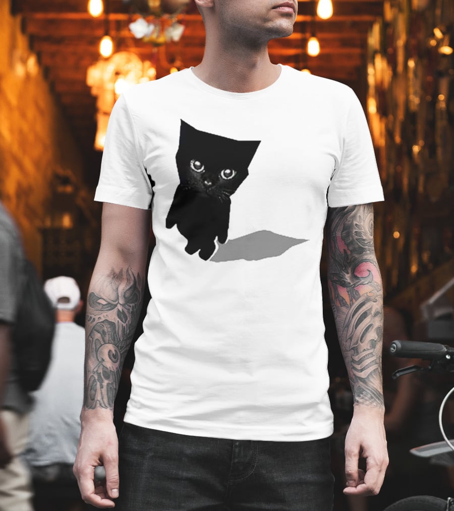 Cat Sluj Art Bro Shadow Black Kitty Image T-Shirt