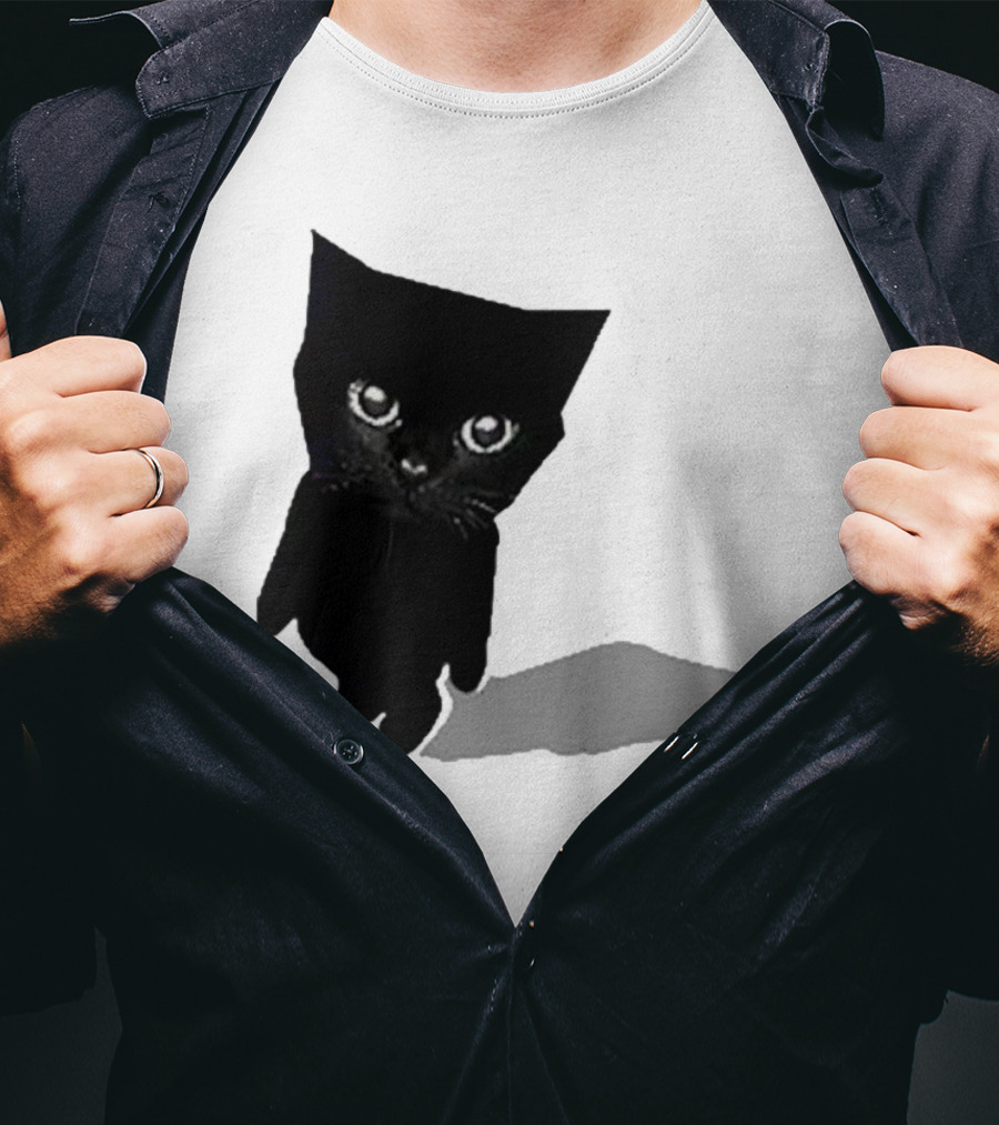 Cat Sluj Art Bro Shadow Black Kitty Image T-Shirt
