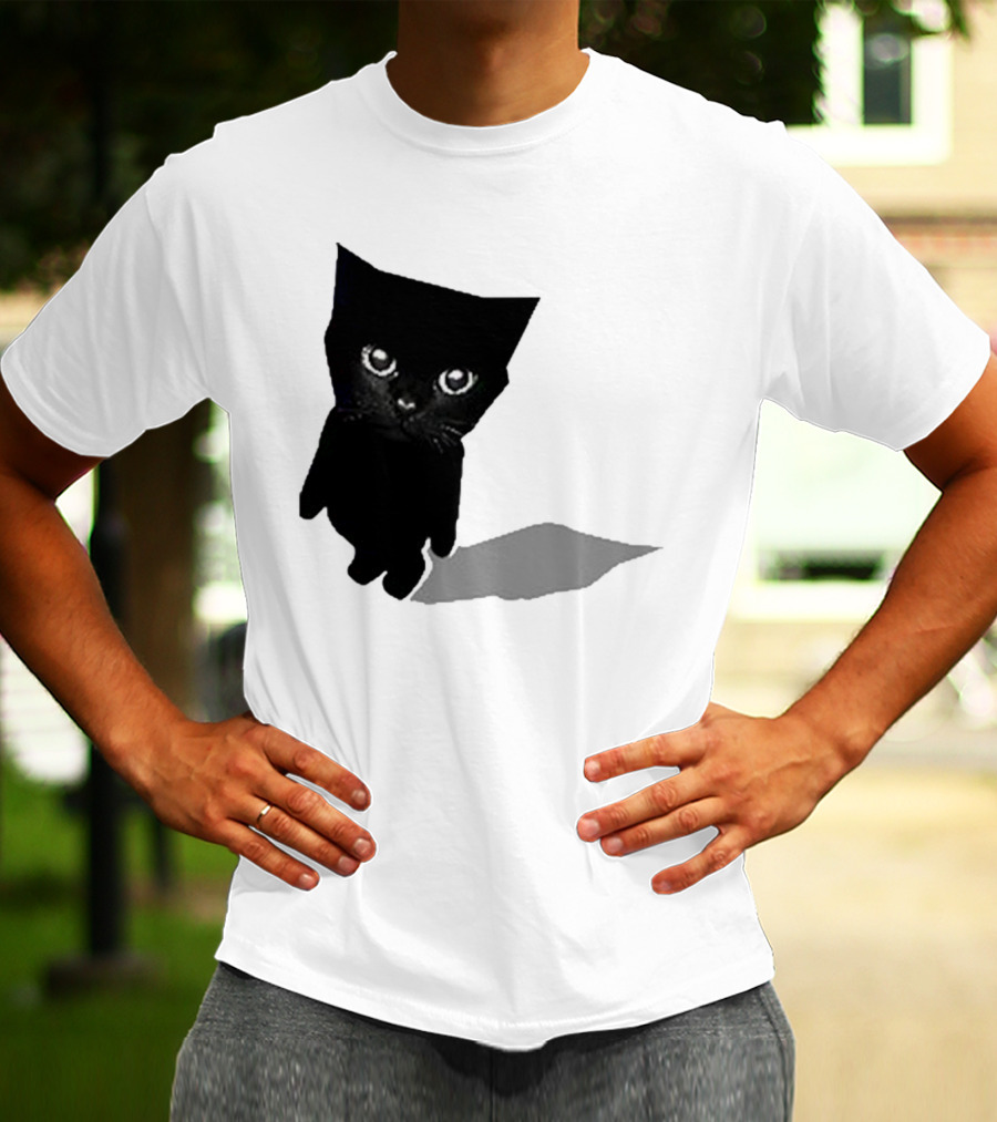Cat Sluj Art Bro Shadow Black Kitty Image T-Shirt