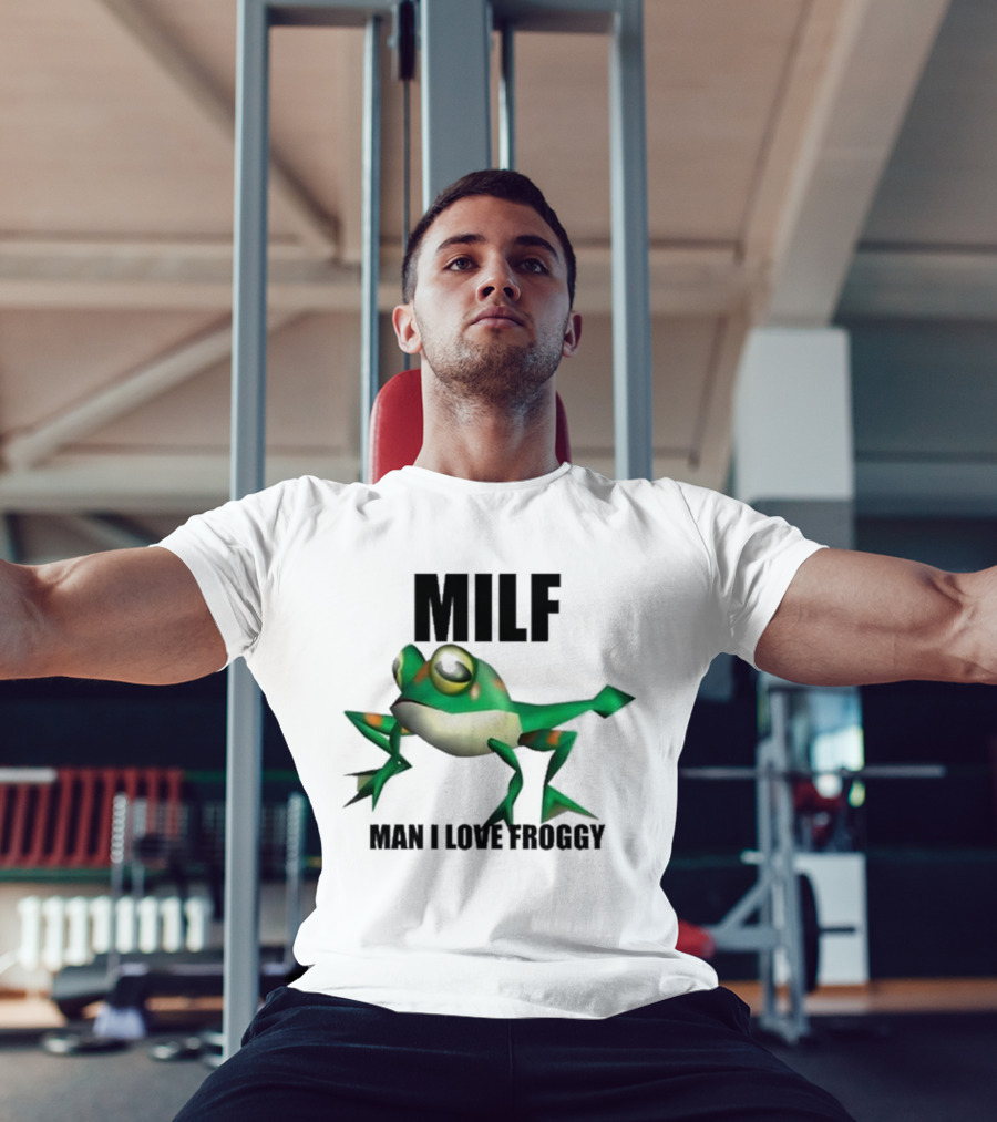 MILF Man I Love Froggy Cute Green Cartoon Frog T-Shirt