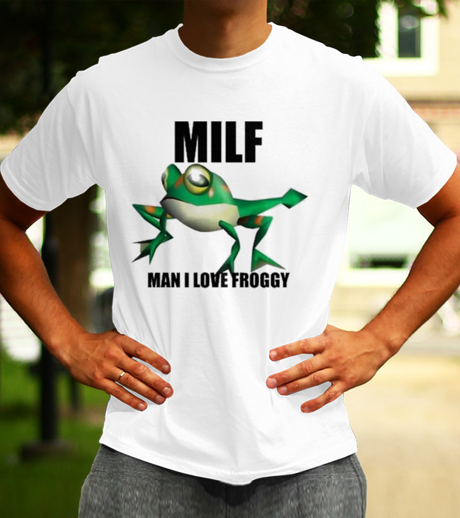 MILF Man I Love Froggy Cute Green Cartoon Frog T-Shirt