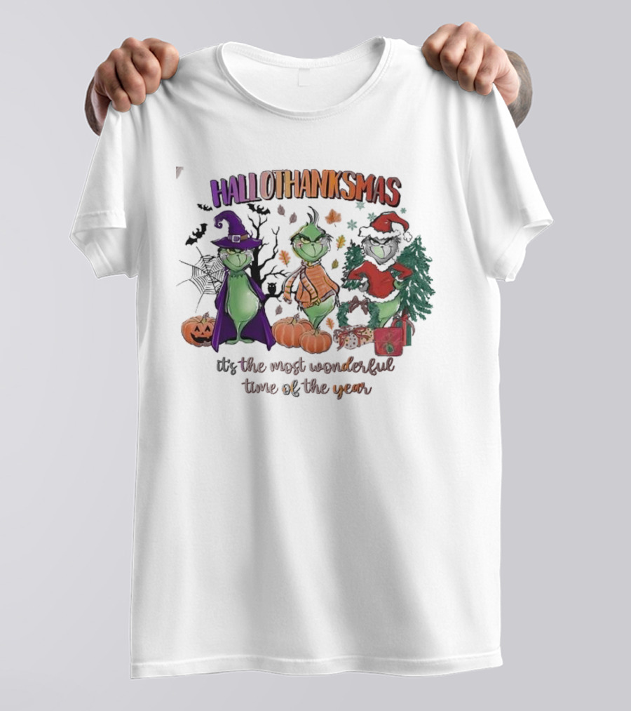 Hallothanksmas The Grinch It’s The Most Wonderful Time Of The Year T-Shirt
