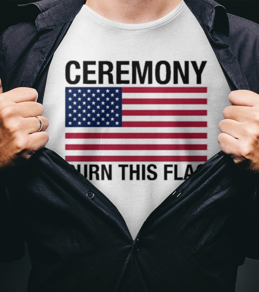 Ceremony Burn This Flag American Flag Trans Girls Be Free T-Shirt