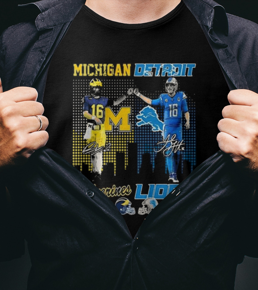 Michigan Detroit Wolverines On Saturdays Lions On Sundays T-Shirt