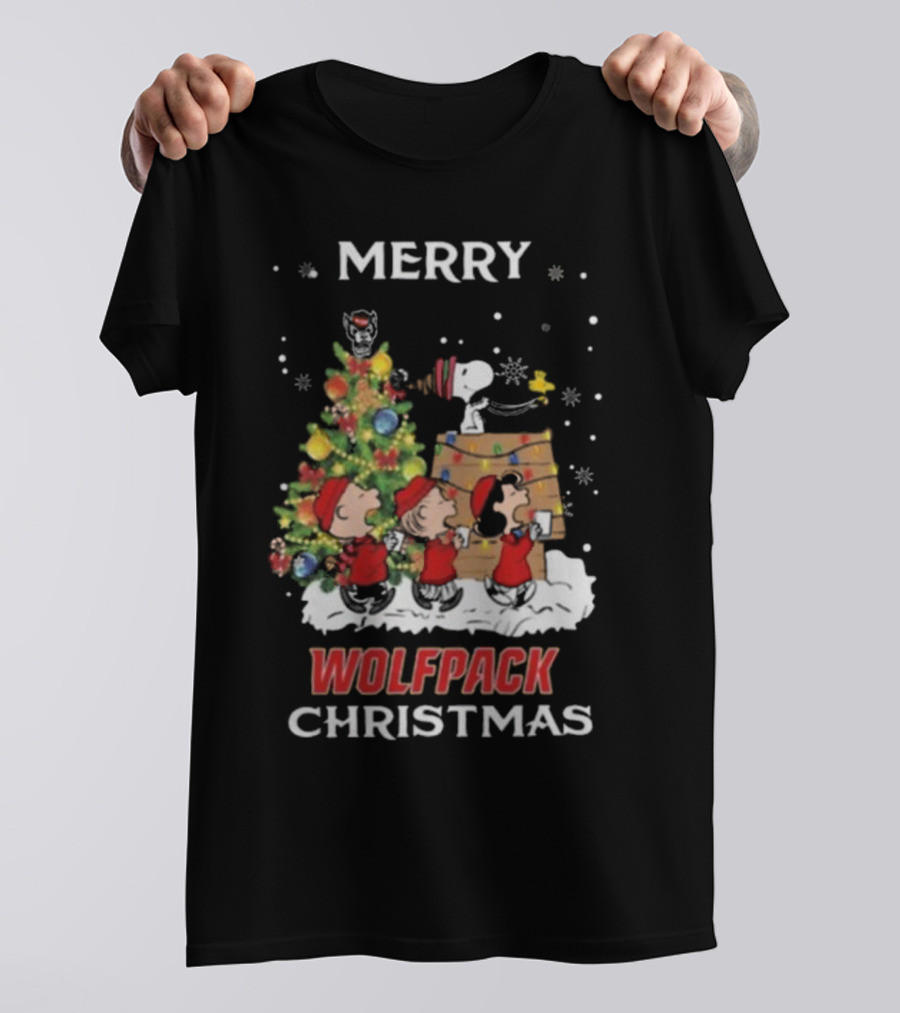 Merry Wolfpack Christmas NC State Snoopy And Friends T-Shirt