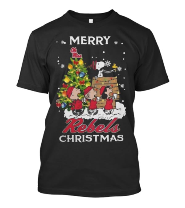 Merry Ole Miss Rebels Christmas Snoopy And Friends T-Shirt