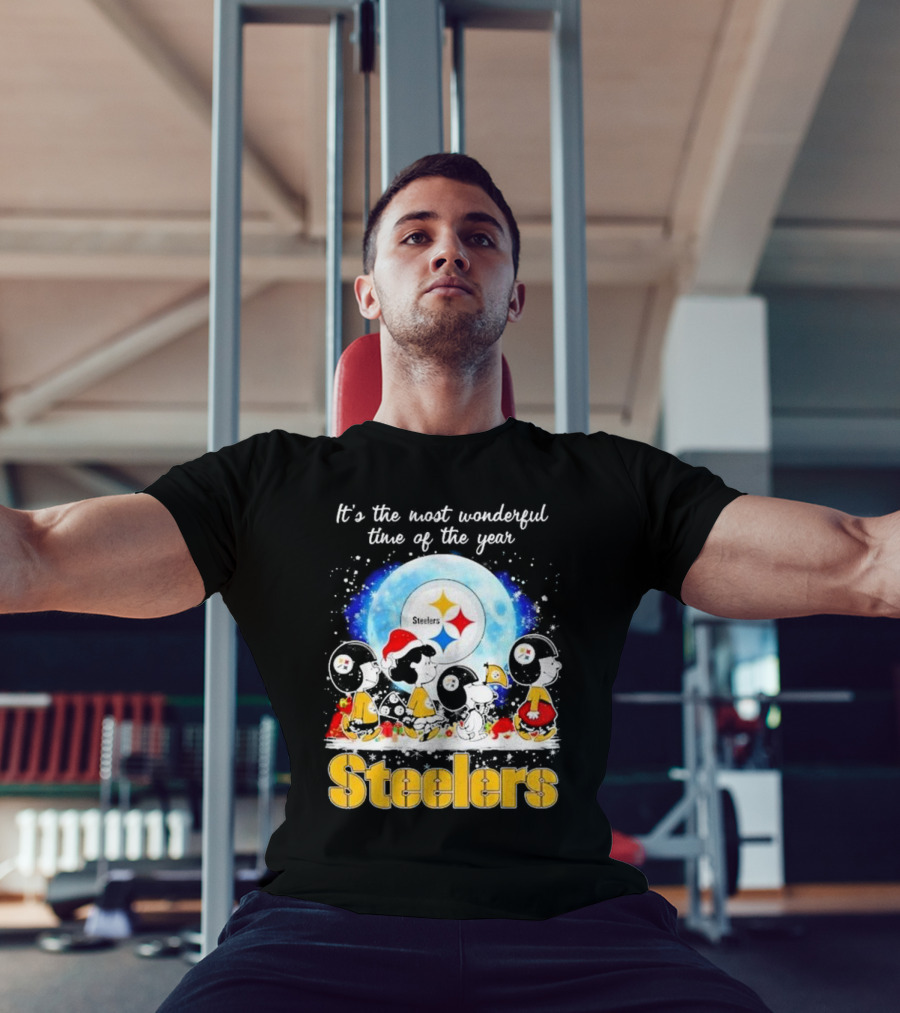 Peanuts Steelers Christmas It's The Most Wonderful Time Of The Year T-Shirt