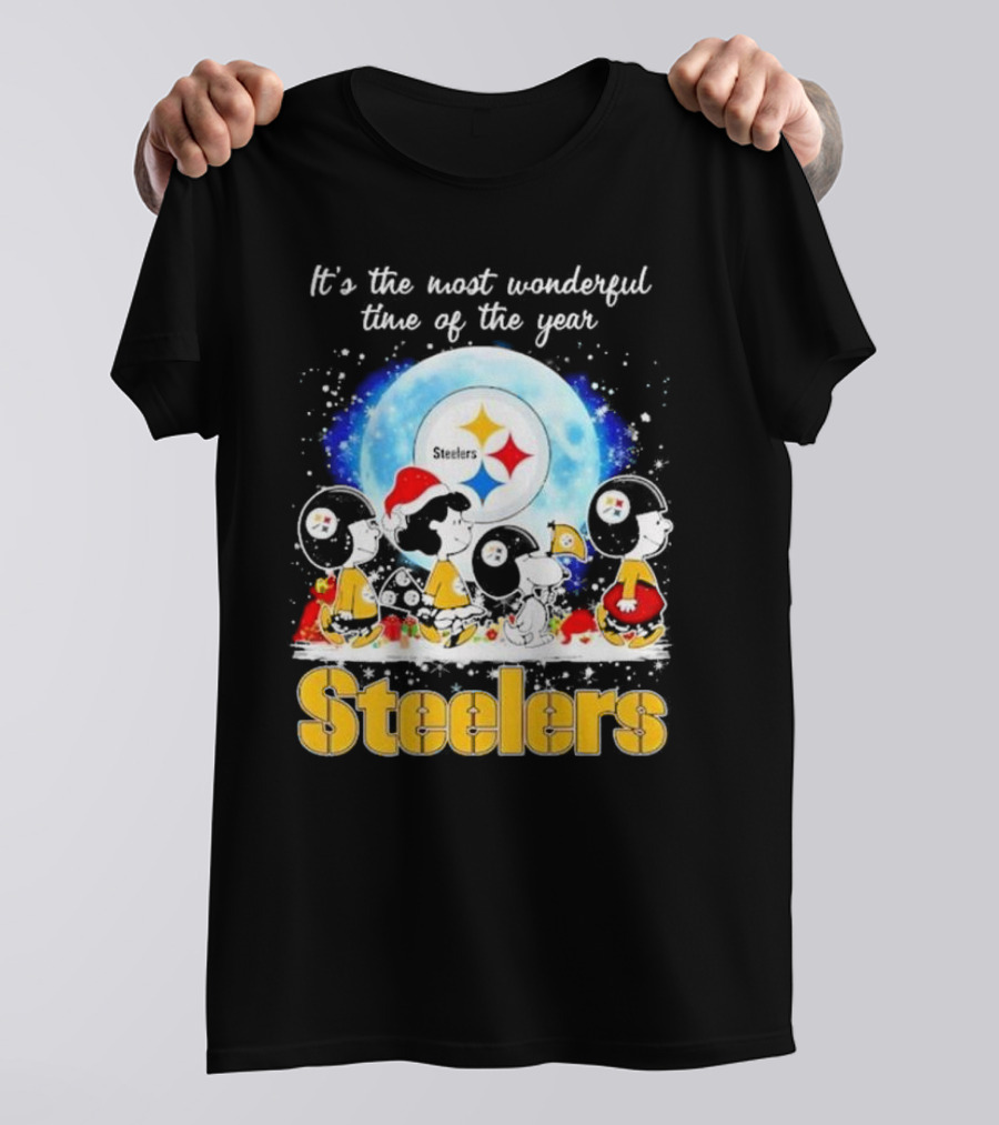 Peanuts Steelers Christmas It's The Most Wonderful Time Of The Year T-Shirt