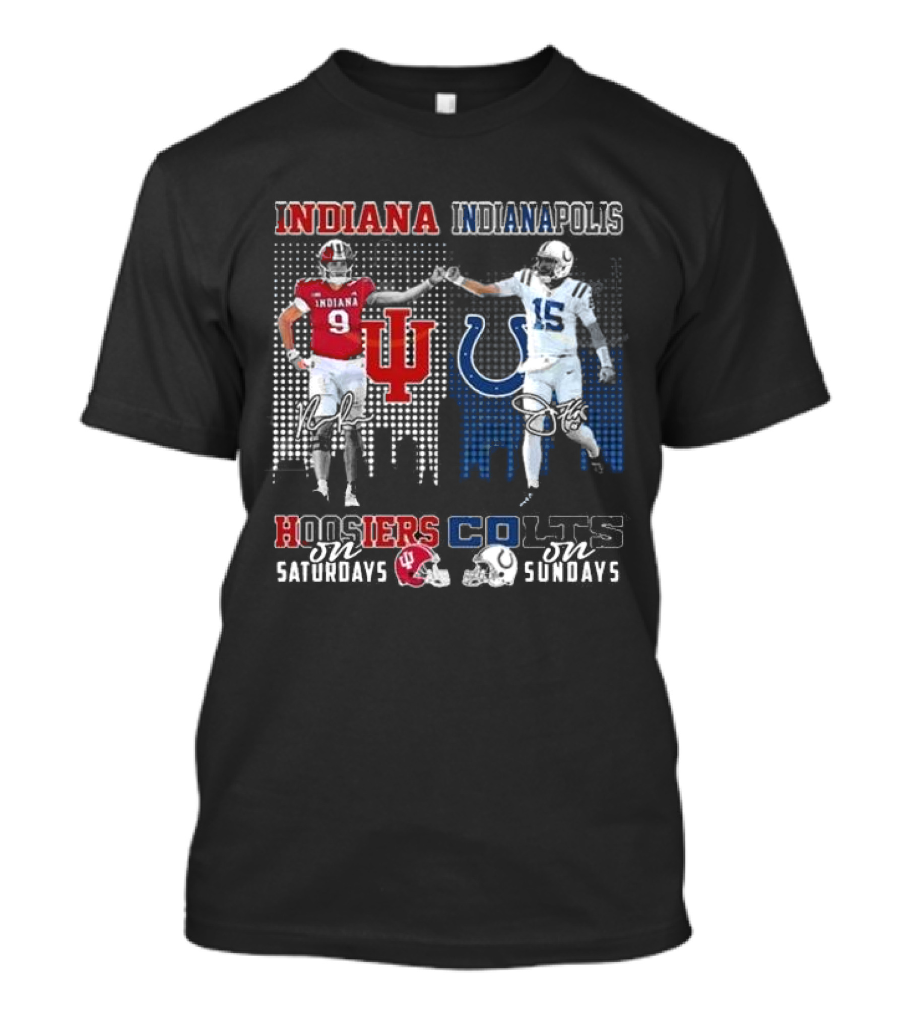 Indiana Hoosiers Indianapolis Colts Hoosiers On Saturdays Colts On Sundays T-Shirt