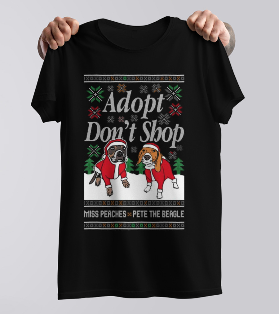Adopt Don’t Shop Miss Peaches Pete The Beagle Christmas T-Shirt