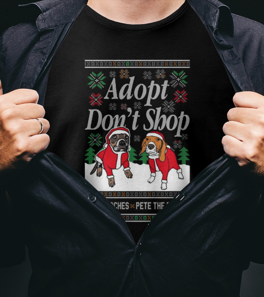 Adopt Don’t Shop Miss Peaches Pete The Beagle Christmas T-Shirt