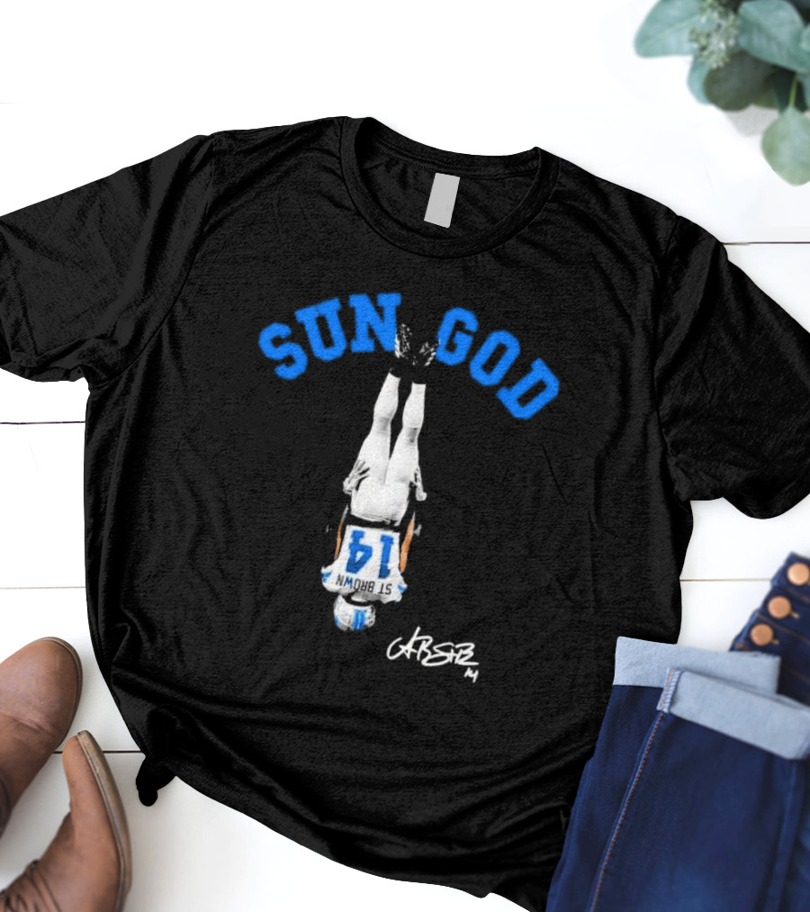 SUN GOD St. Brown 14 Headstand Signature T-Shirt