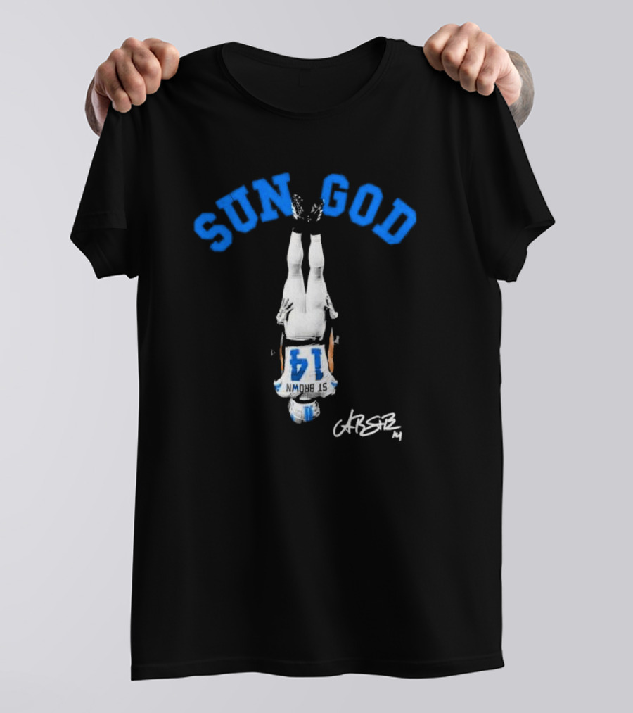 SUN GOD St. Brown 14 Headstand Signature T-Shirt