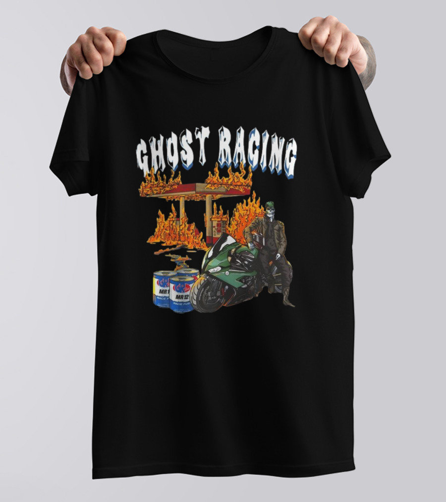 Ghost Racing MR12 Flames Motorcycle 87 Ghost T-Shirt