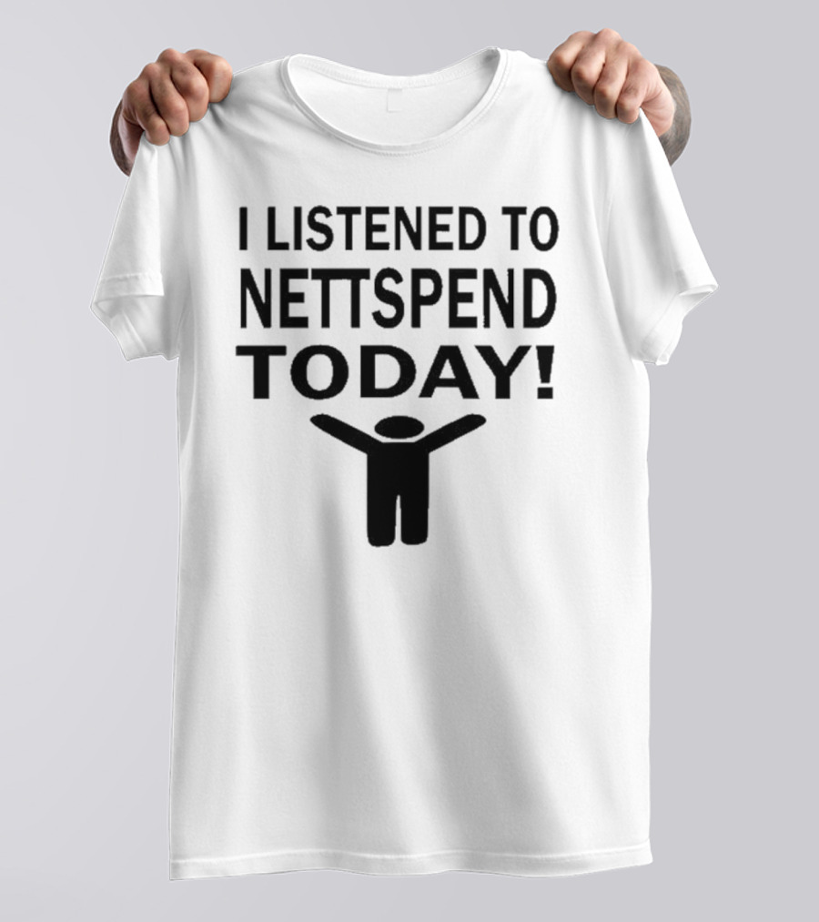 I Listened To Nettspend Today Black Stick Figure T-Shirt