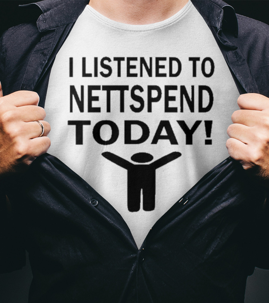 I Listened To Nettspend Today Black Stick Figure T-Shirt