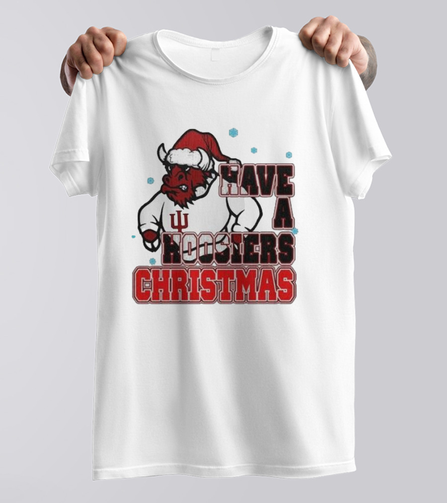Indiana Hoosiers Santa Mascot Have A Hoosiers Christmas T-Shirt