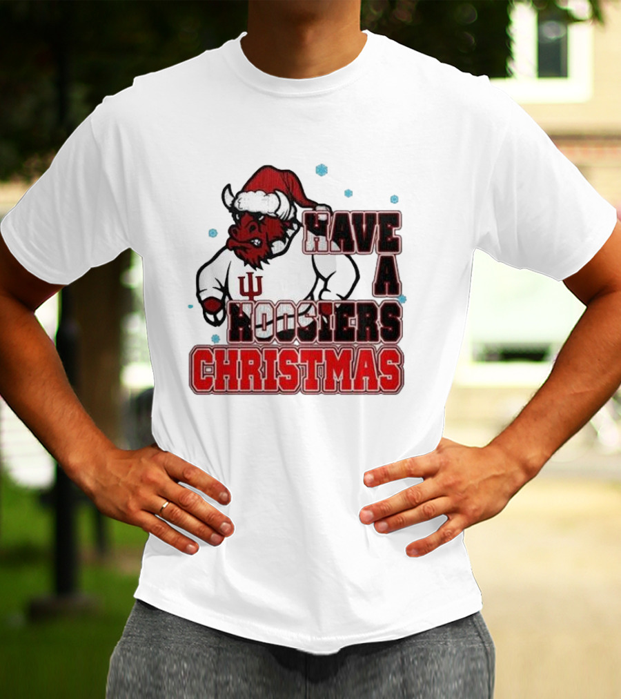 Indiana Hoosiers Santa Mascot Have A Hoosiers Christmas T-Shirt