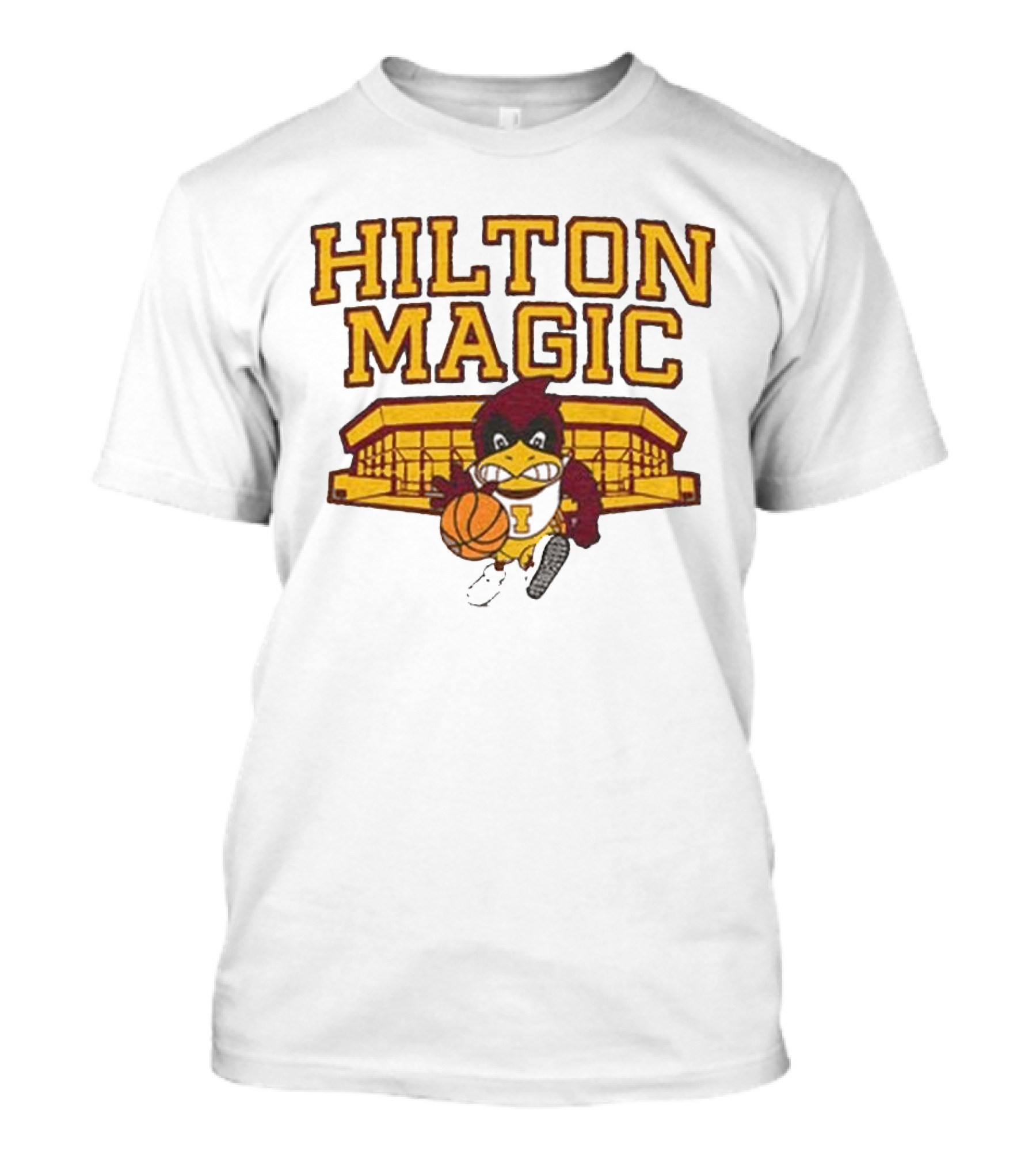 Iowa State Hilton Magic Cyclones Basketball Mascot With Hilton Coliseum T-Shirt