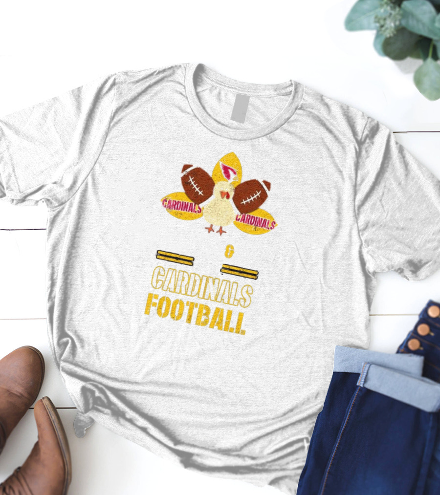 Cardinals Turkey Football Cardinals Thanksgiving Cardinals Football T-Shirt