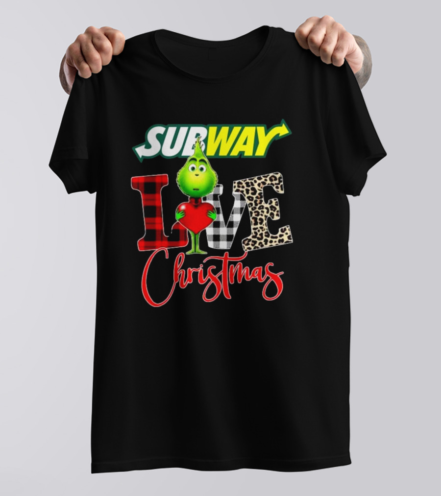SUBWAY Grinch Love Heart Christmas T-Shirt