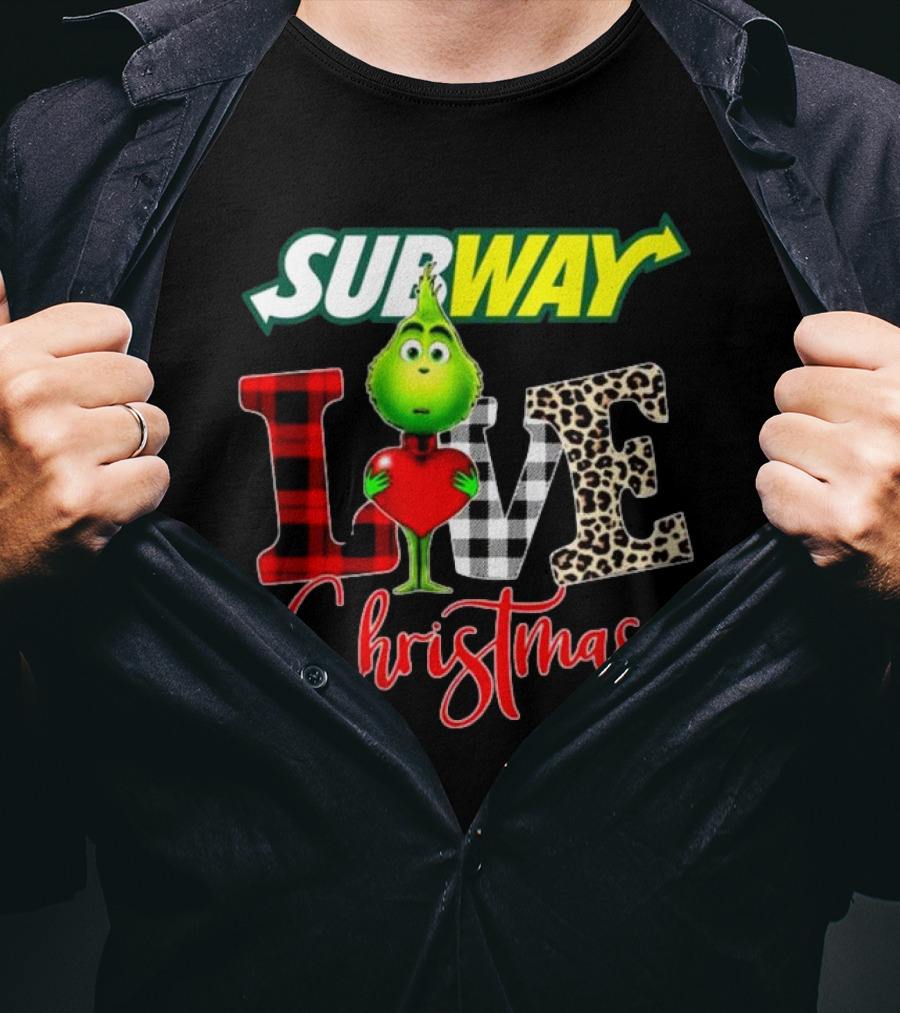 SUBWAY Grinch Love Heart Christmas T-Shirt