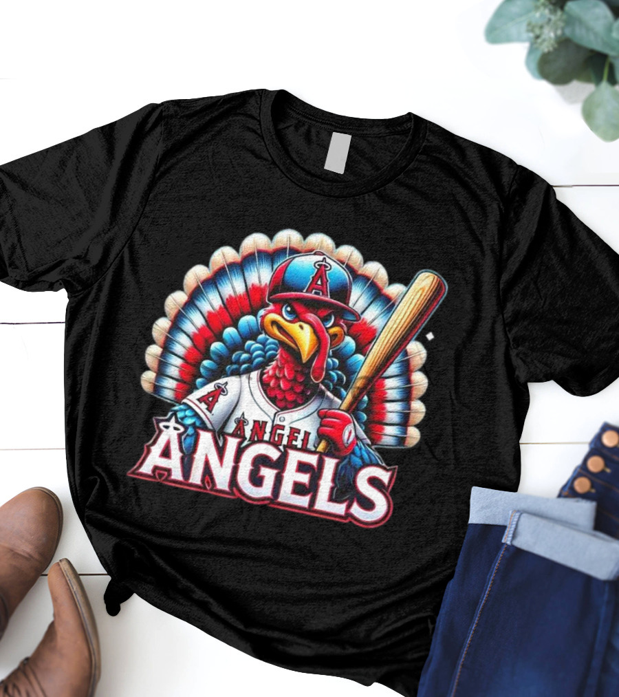 Happy Thanksgiving Los Angeles Angels Baseball Turkey T-Shirt