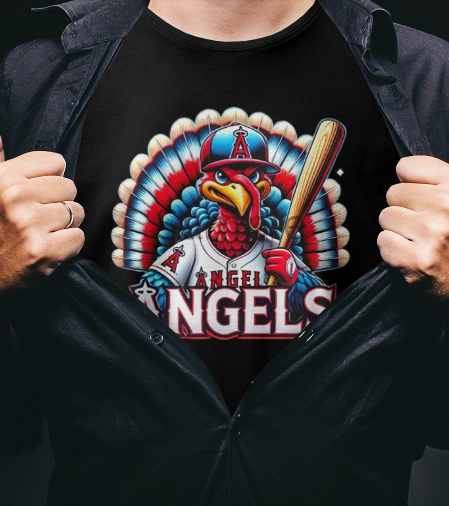 Happy Thanksgiving Los Angeles Angels Baseball Turkey T-Shirt