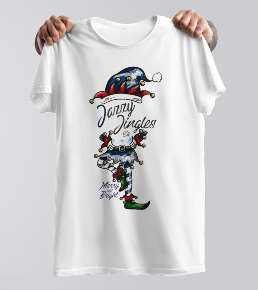 Jazzy Jingles Elf Merry And Bright Christmas T-Shirt