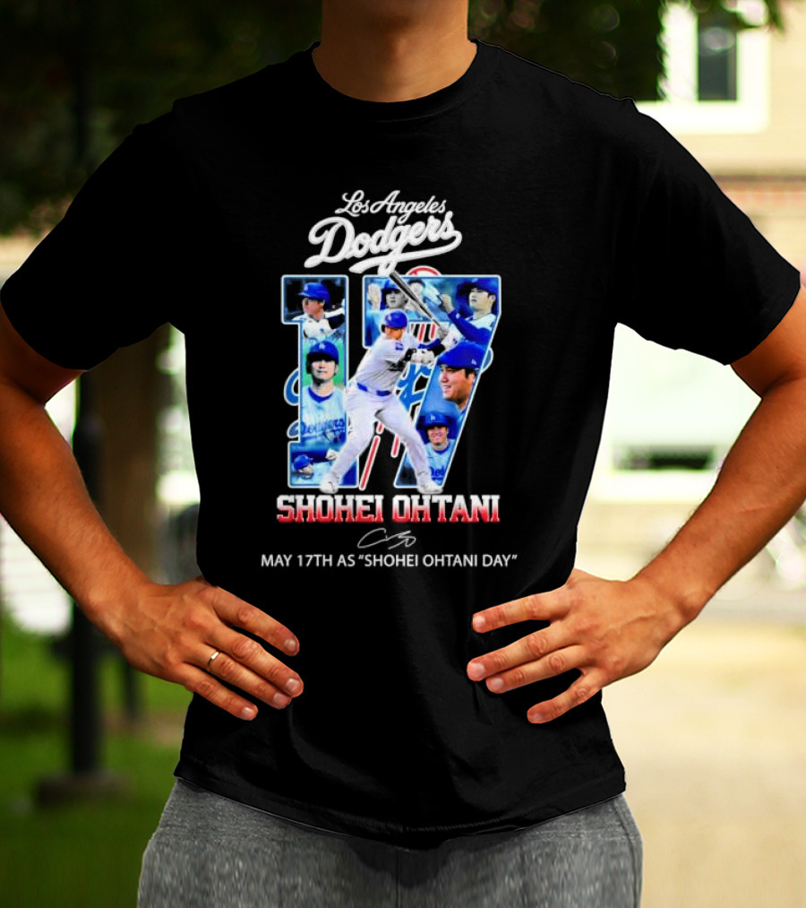 Los Angeles Dodgers Shohei Ohtani 17 May 17th As Shohei Ohtani Day Signature T-Shirt